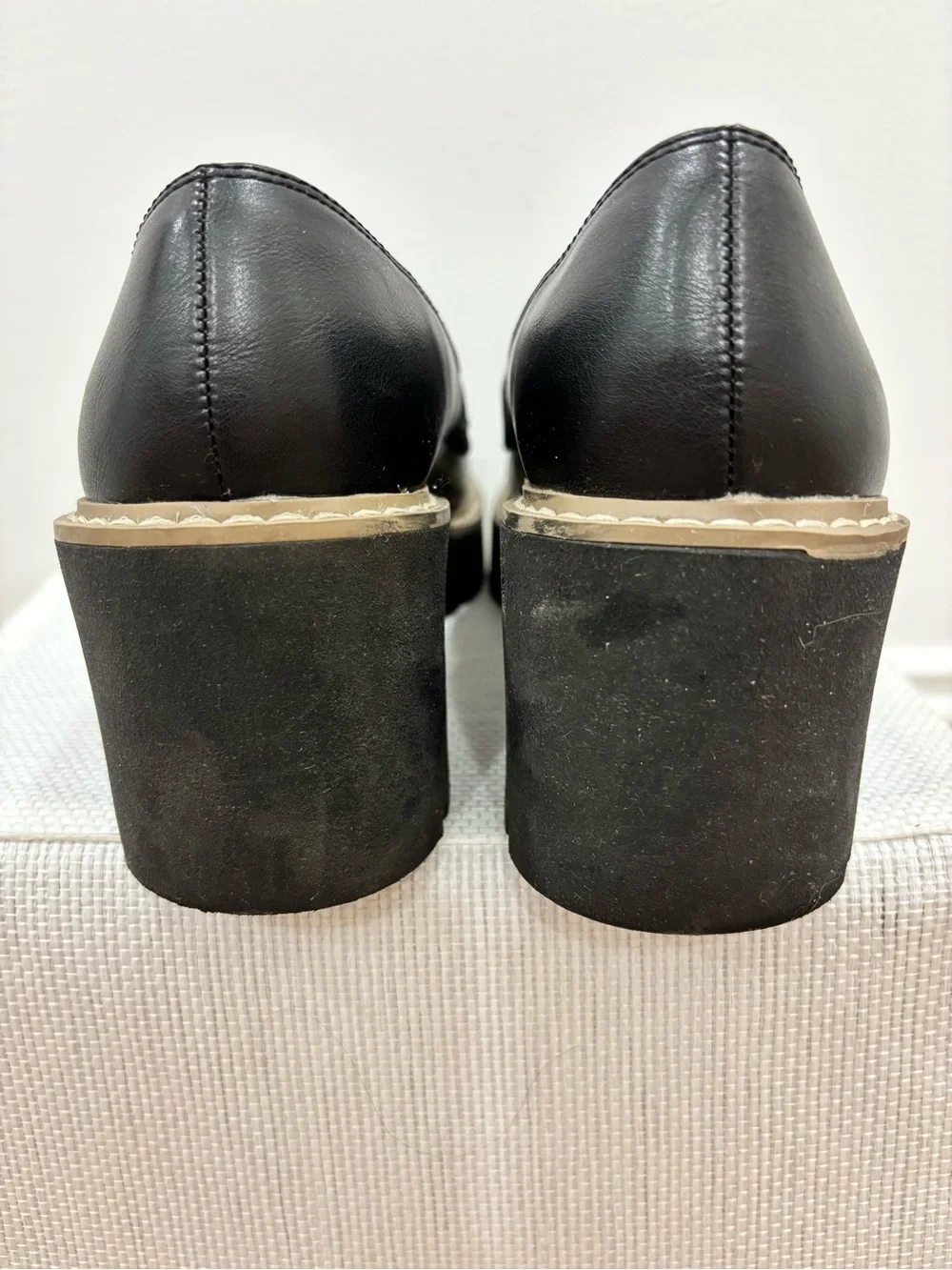 DV by Dolce Vita Tammy Black Chunky Lug Sole Penny Loafers Platform 7.5